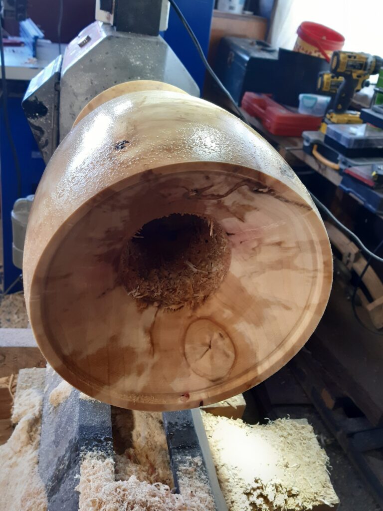 Wood turning hollowing