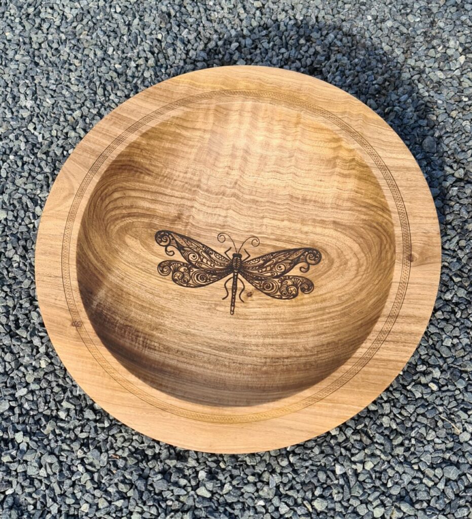 Dragonfly pyrography