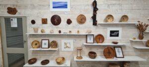 Wood art on display in Guy's Gallery Kerikeri