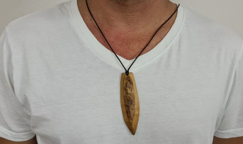 Surfboard rare wood necklace