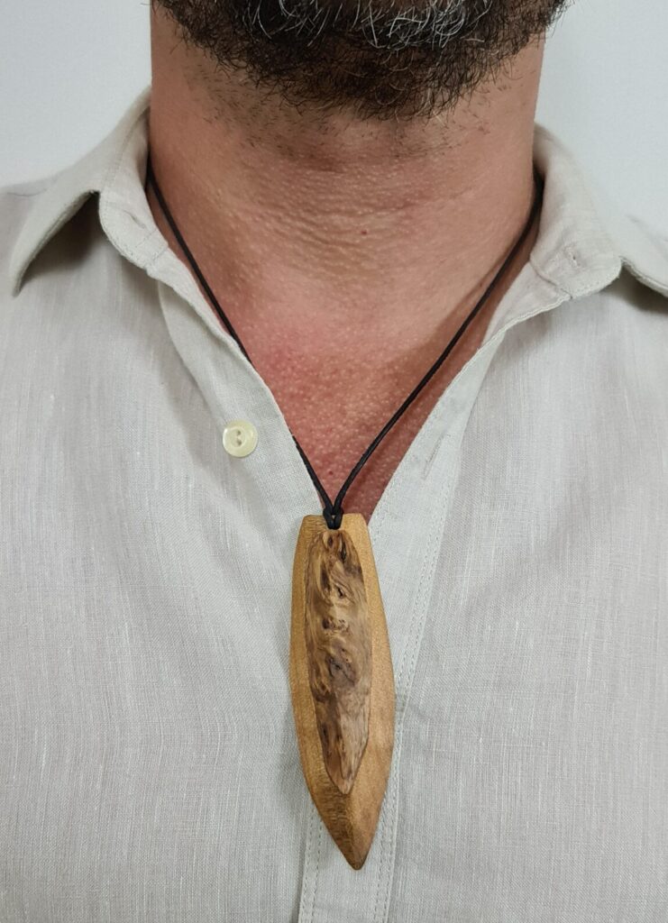 Surfboard rare wood necklace