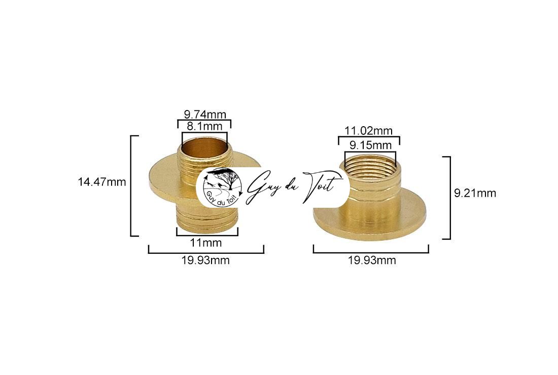 Kit d'étui à aiguilles en laiton dimensions pour le tournage d'un étui à aiguilles en bois personnalisé.