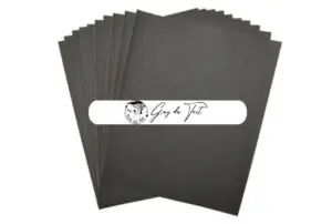 10-pack of waterproof silicon carbide sanding sheets, available in various grits for woodworking and woodturning.