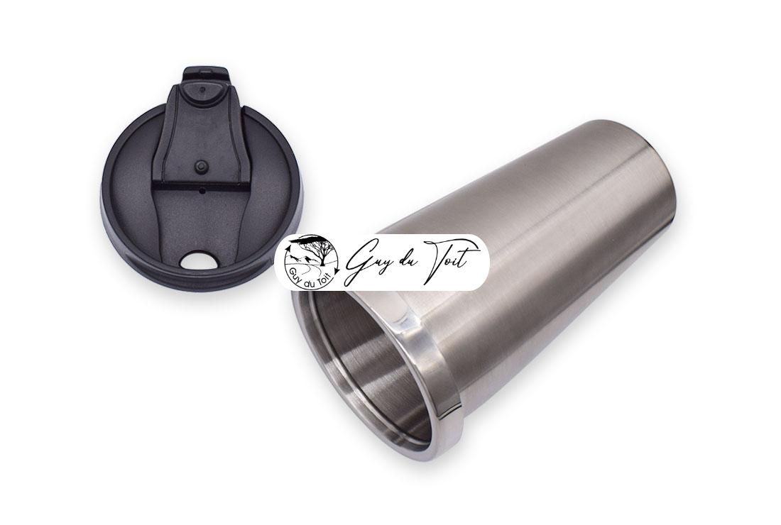 Kit de mugs de voyage en acier inoxydable avec couvercle étanche, pour créer un mug en bois tourné personnalisé.