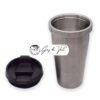 Stainless steel travel mug kit with a leak-proof lid, for creating a custom turned wooden mug.