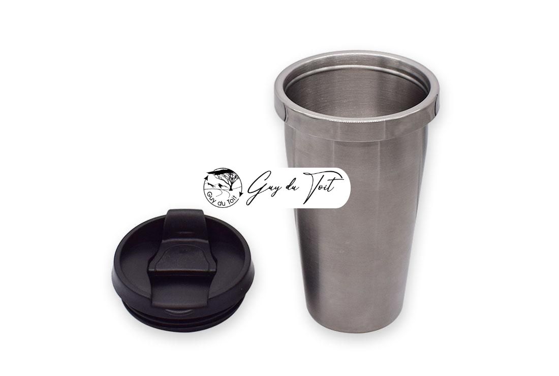 Kit de mugs de voyage en acier inoxydable avec couvercle étanche, pour créer un mug en bois tourné personnalisé.