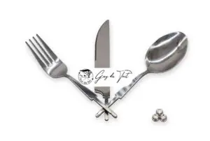 Stainless Steel Woodturning Cutlery Kit. Knife, Fork and Spoon.