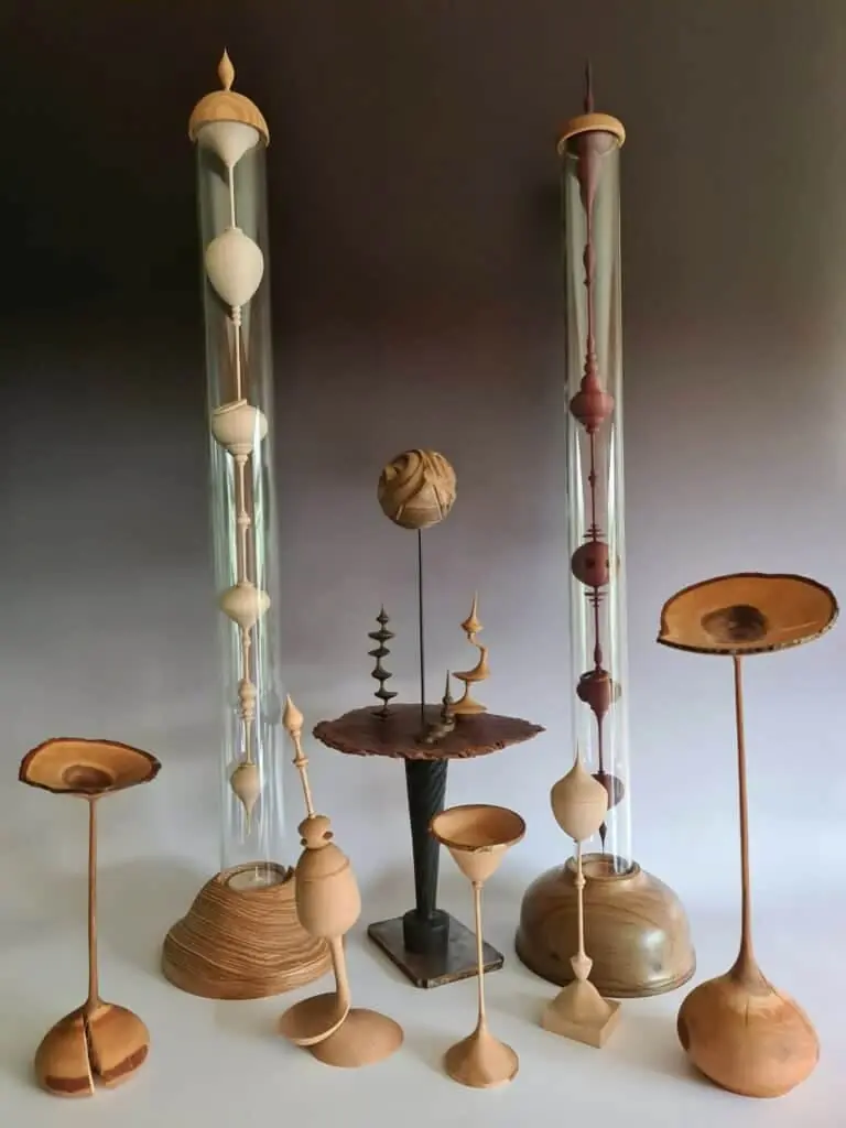 Sculptural wood art by Guy du Toit - Intricate woodturning masterpiece