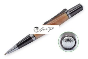 Elegant Chrome And Gun Metal Plated Pen Kit With Leaf And Sunflower Details
