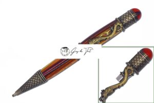 Kit stylo dragon chinois en bronze antique