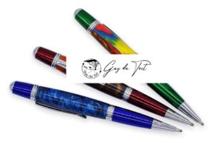 Premium Chrome Plated Blue Woodturning Pen