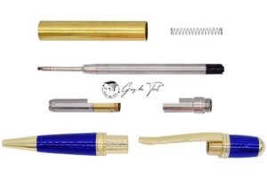 Premium Gold Plated Blue Woodturning Pen