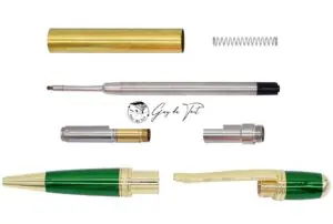 Gold Plating Green Single Tube Pen For Easy Turning
