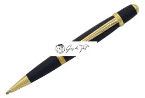 Premium Gold Plated And Matt Black Chrome Woodturning Pen