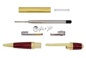 Premium Gold Plated Red Woodturning Pen
