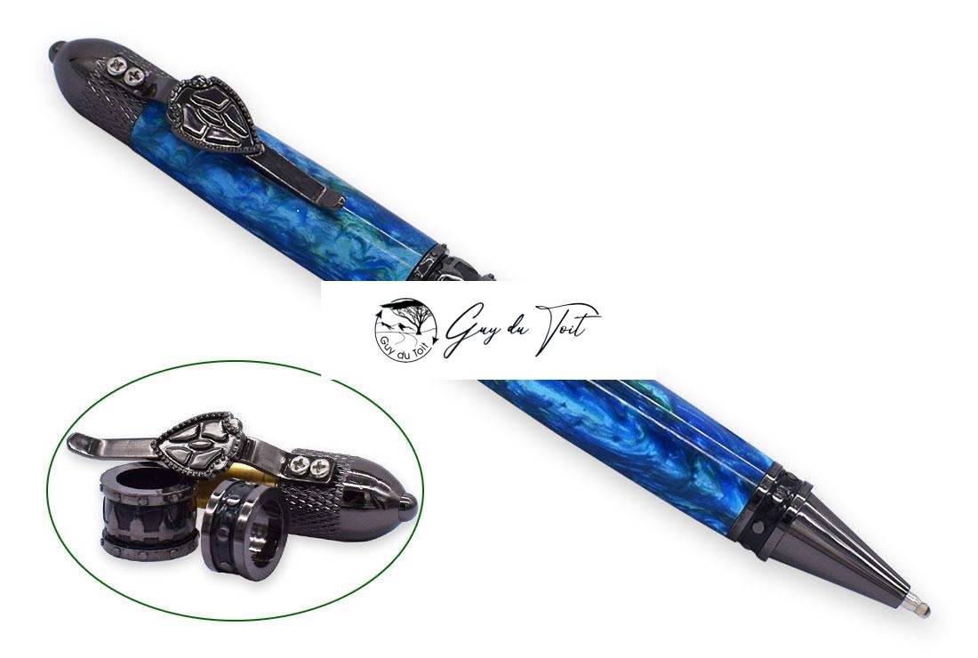 Gun Metal Plated Soldiers' Helmet Pen | Unique Gift Idea - Image 2