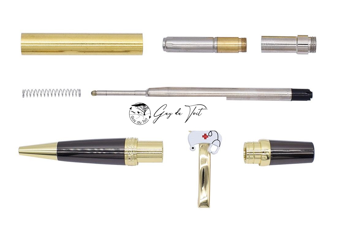 Kit de pluma de enfermería premium con baño de oro y metal de cañón - Imagen 3