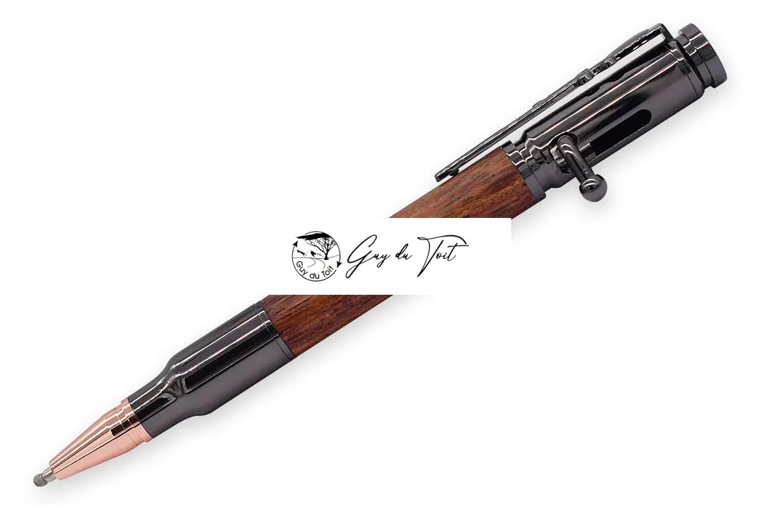 Premium Gun Metal Rifle Bolt Finished Rosewood Pen