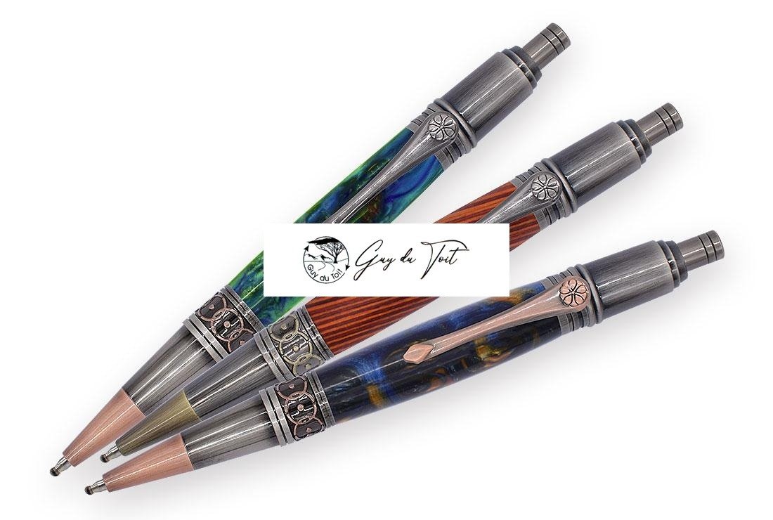 Antique Rose Copper Art Deco Click Pen Kit - Image 3