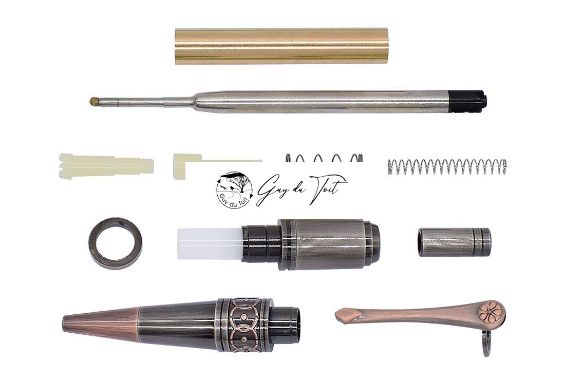 Antique Rose Copper Art Deco Click Pen Kit - Image 2