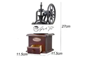 Premium Black Finished Coffee Grinder With Beech Wood Box | Great Gift Idea For Coffee Lovers