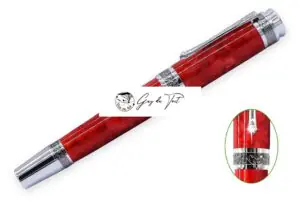Chrome And Black Titanium Majestic Fountain Pen Kit With Black Flower End Cap
