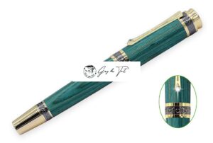 Gold Black Titanium Majestic Fountain Pen Kit With Black Flower End Cap