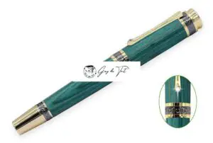 Gold Black Titanium Majestic Fountain Pen Kit With Black Flower End Cap