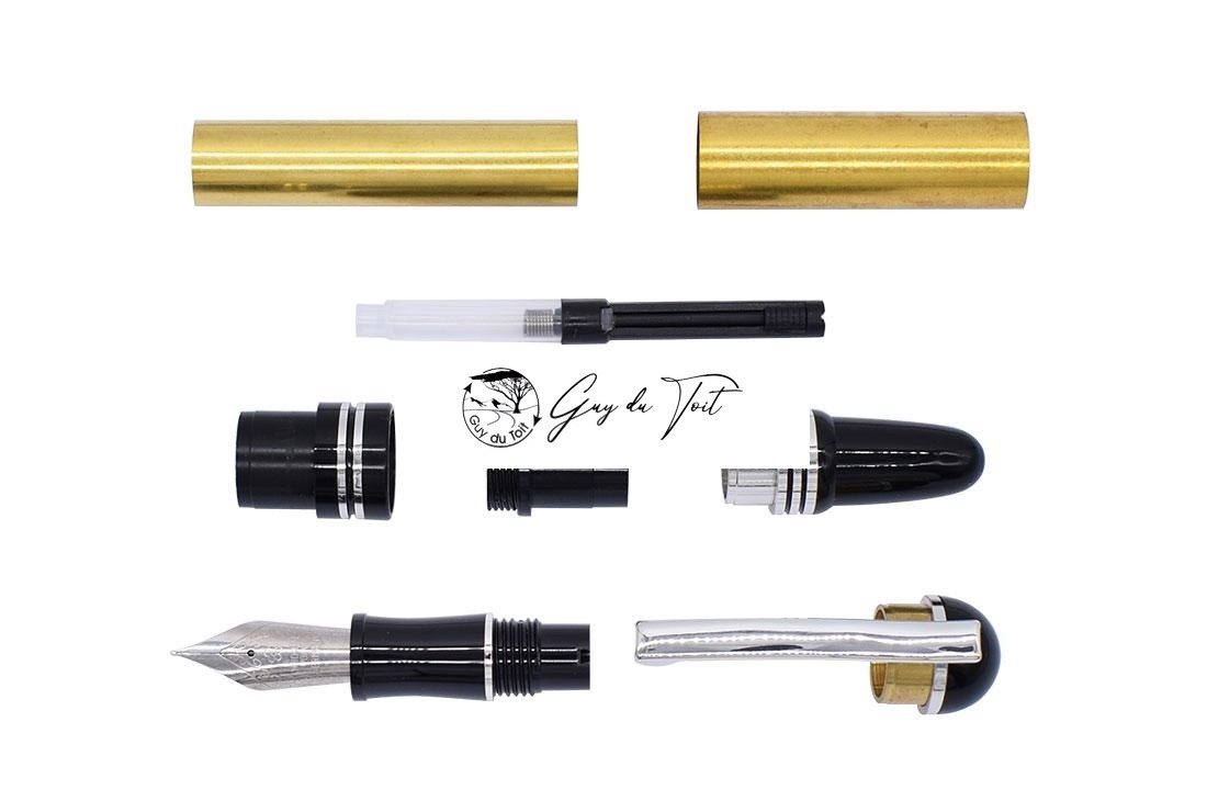 Premium Silver Plated Churchill Füllfederhalter Set mit Kolbenkonverter – Bild 2