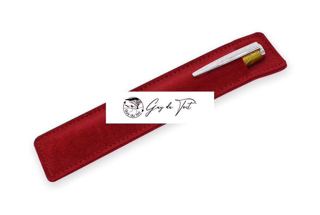 Estuche individual para bolígrafo/lápiz Ultra Fiber rojo para estudiantes y profesionales