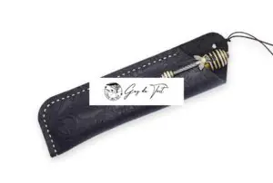 Premium Leather Pen Holder With Flower Pattern