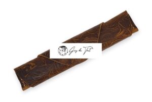 Porte-stylos en cuir de première qualité avec un beau motif de fleur