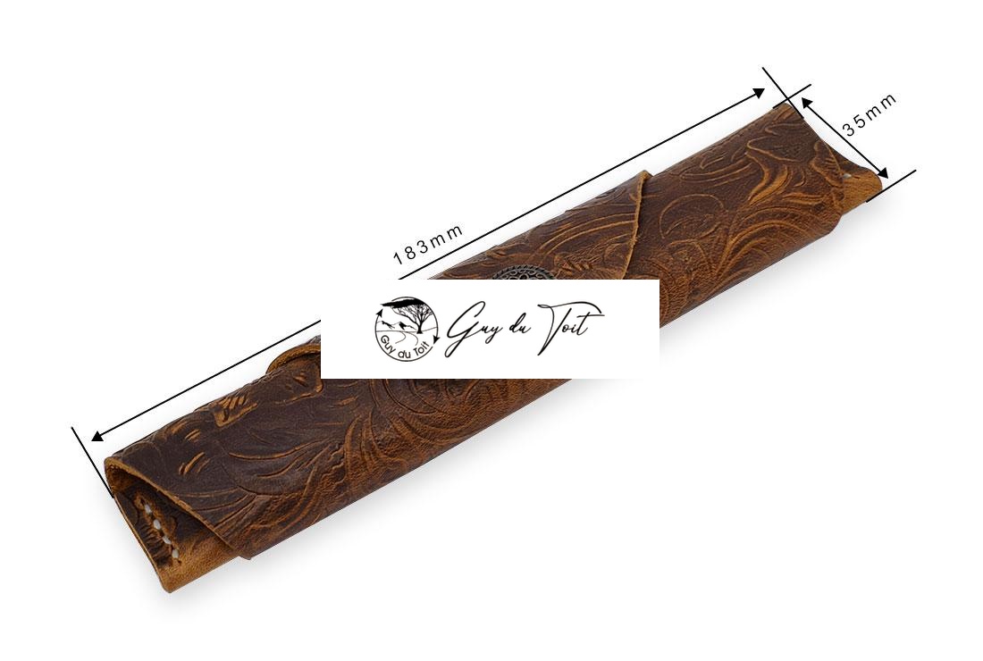 Premium Leather Pen Holder With Beautiful Flower Pattern - Image 2