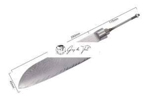 Premium 7-Inch Santoku Knife Blank Kit For Custom Handles (Kit d'ébauche de couteau Santoku de 7 pouces pour poignées personnalisées)