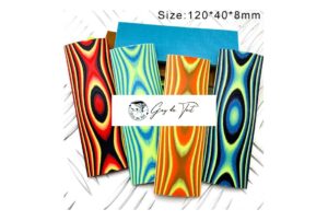 Lames de couteau durables en composite orange, jaune et marron