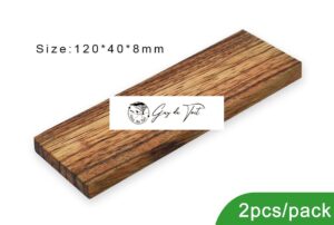 Balances de couteau artisanales en bois de zèbre avec motif en nid d'abeille