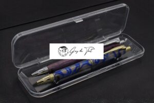 Élégant double étui à stylos en plastique pour stylos fantaisie et minces