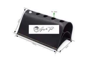 Handcrafted Black Leather Pen Holder For Five Pens