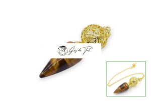 Pendule rond plaqué or Kit de pendule pour la guérison Reiki Cadeau