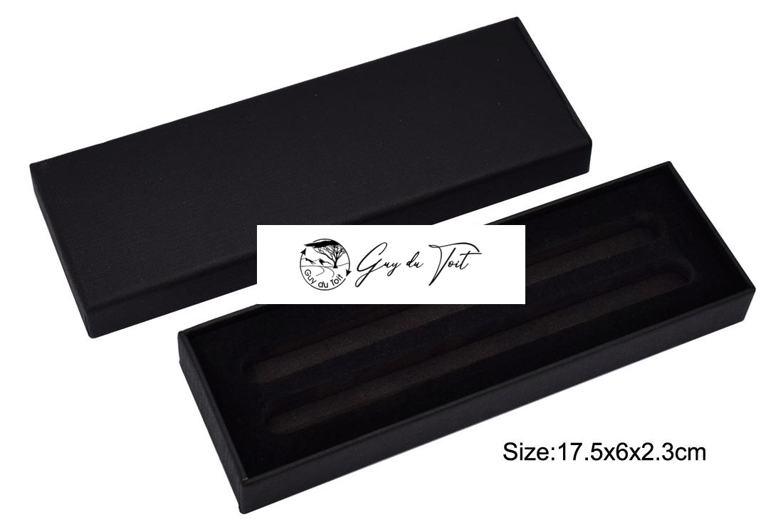 Premium Black Double Pen Box mit Schwammeinsatz – Bild 2