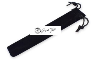 Elegant Black Velvet Pen Pouch With Drawstring Top