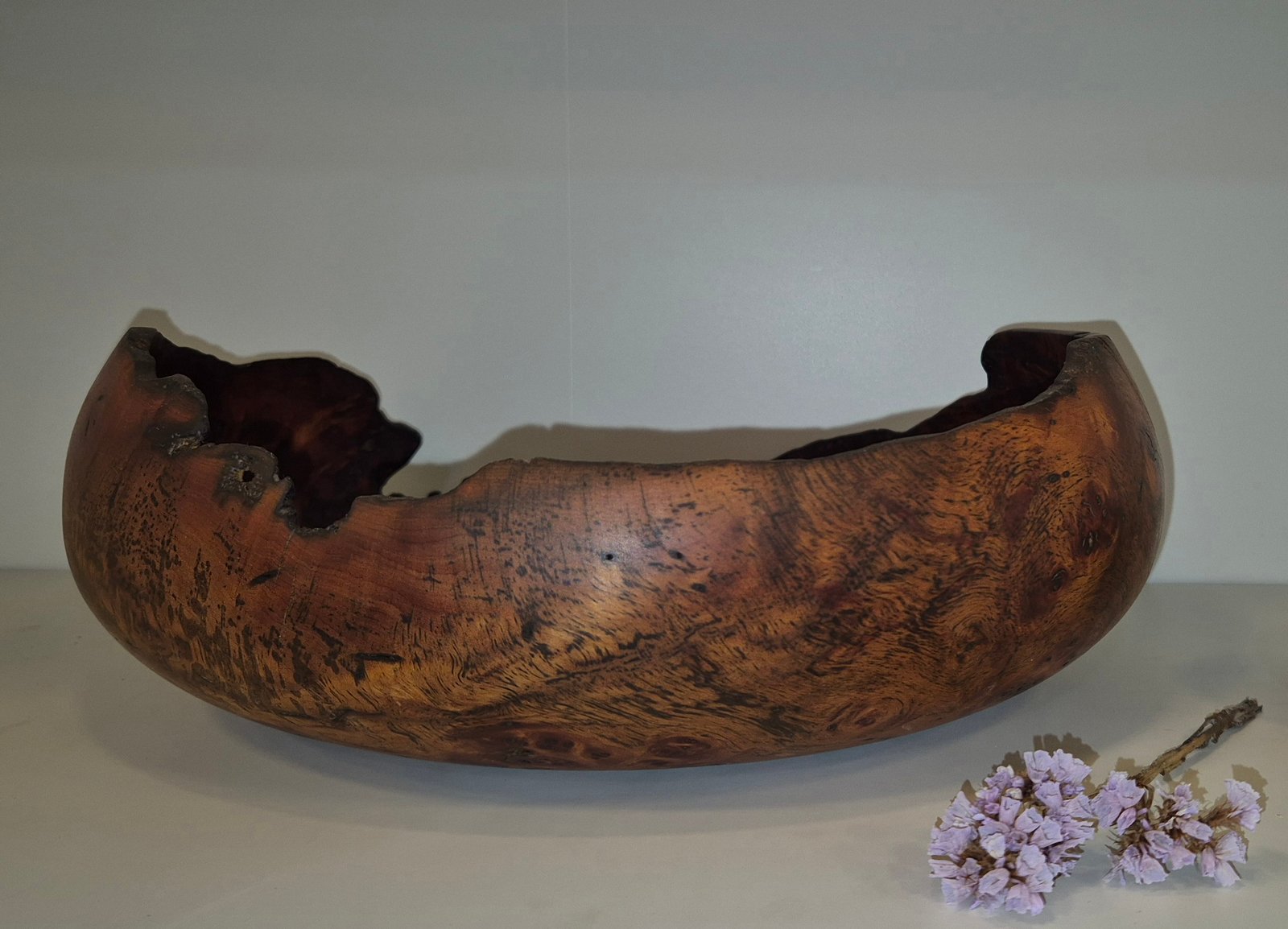 Red Beech Burl Fruit Bowl — “Wild Orchard” - Image 9