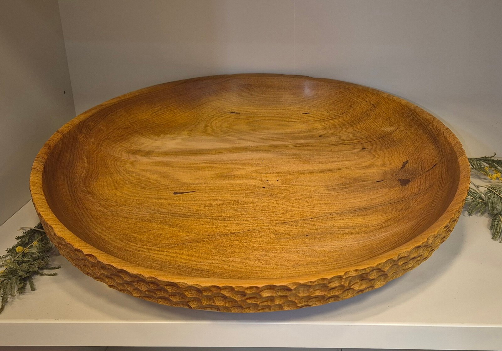 Ancient Swamp Kauri Fruit Bowl with Copper Inlay - Image 6