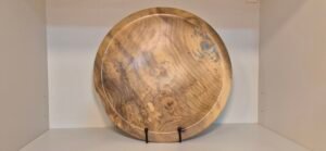 Magnolia serving plate with turquoise inlay handcrafted by Guy du Toit