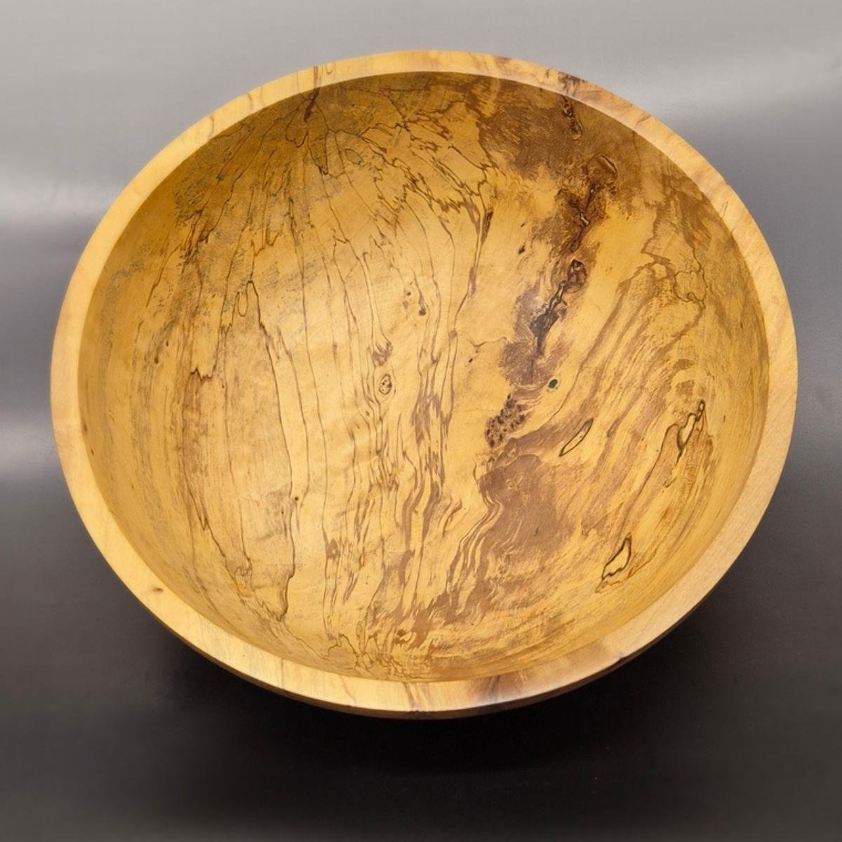 Spalted birch salad bowl handcrafted by woodturner Guy du Toit